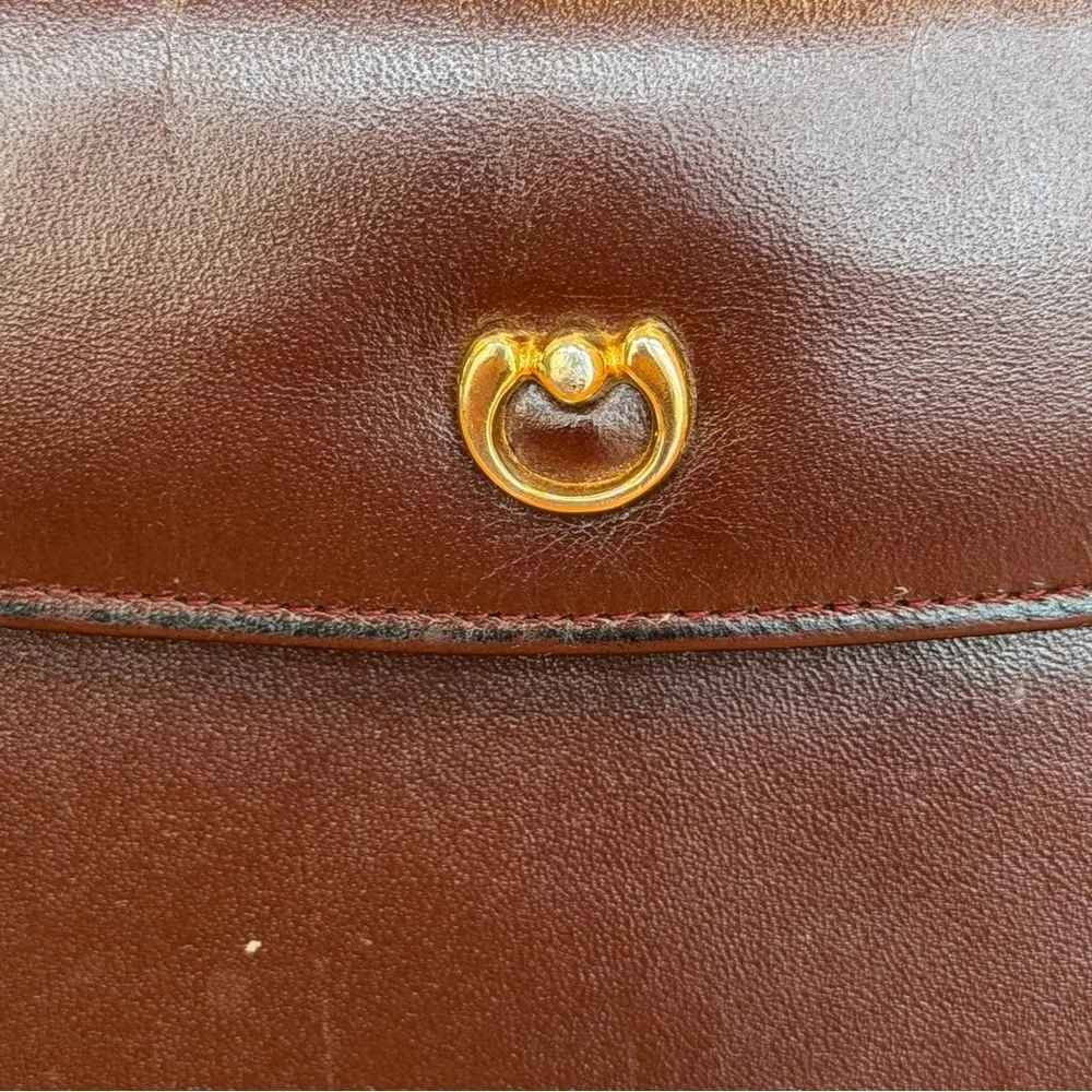 St. Thomas Vintage 1960’s Burgundy Cowhide Leather Envelope Wallet Clutch‎ (EUC)